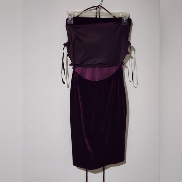 B Darlin Dresses & Skirts - B Darlin Strapped Back Tied Deep Plum Dress Size 3/4 With Front Slit